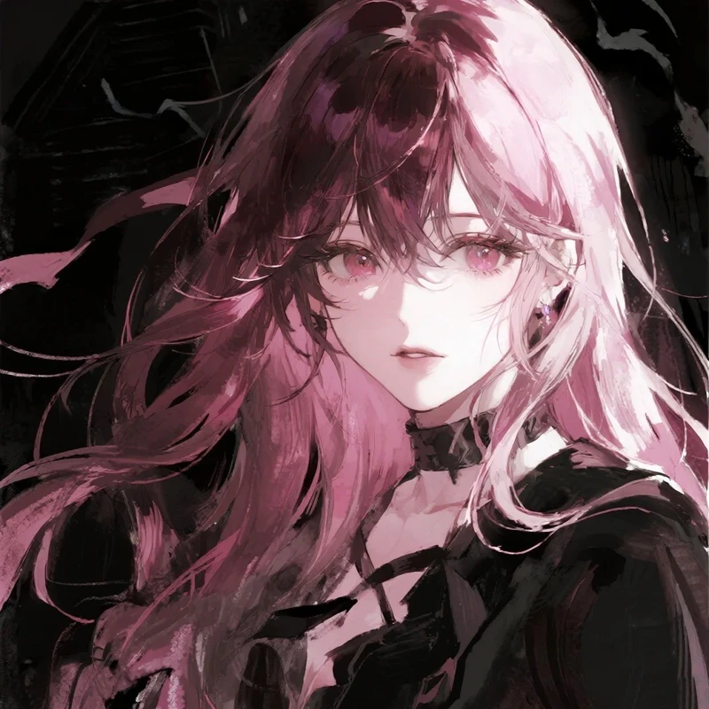 kawaii ảnh anime màu hồng với hiệu ứng phát sáng