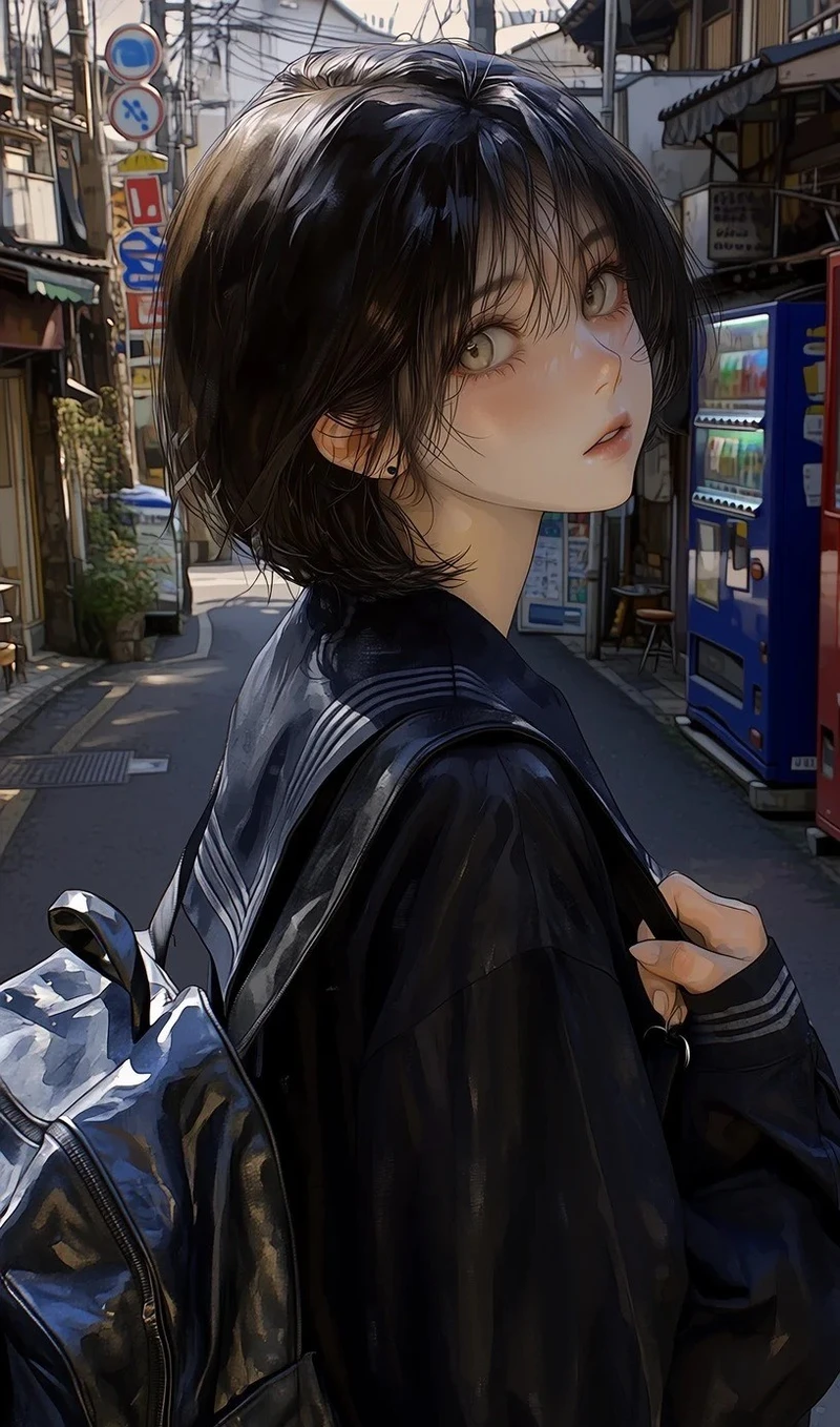 khung cảnh đẹp ảnh anime nữ học sinh