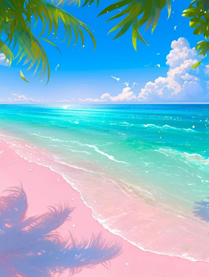 khung cảnh hoàng hôn trên biển anime đẹp mê hồn