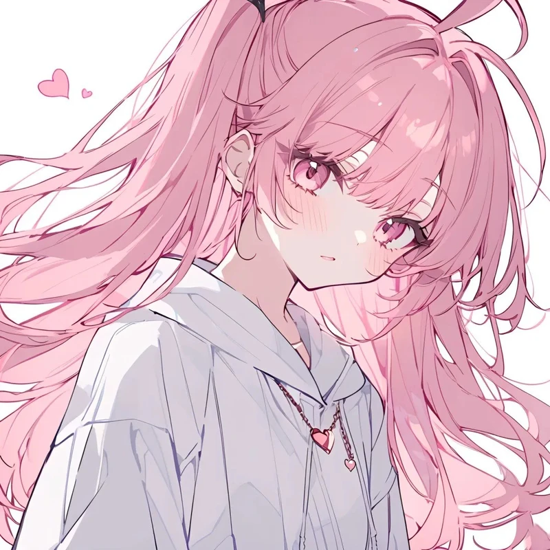 nữ tóc hồng ảnh anime làm hình nền máy tính