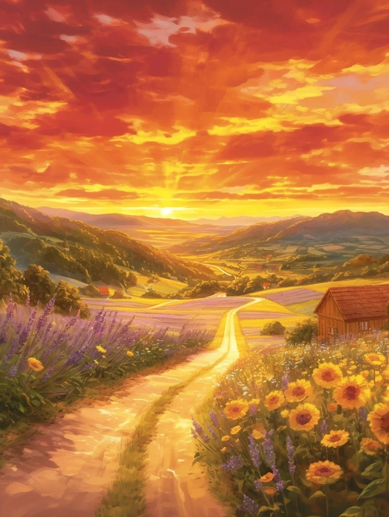 phong cảnh ảnh hoàng hôn anime đẹp