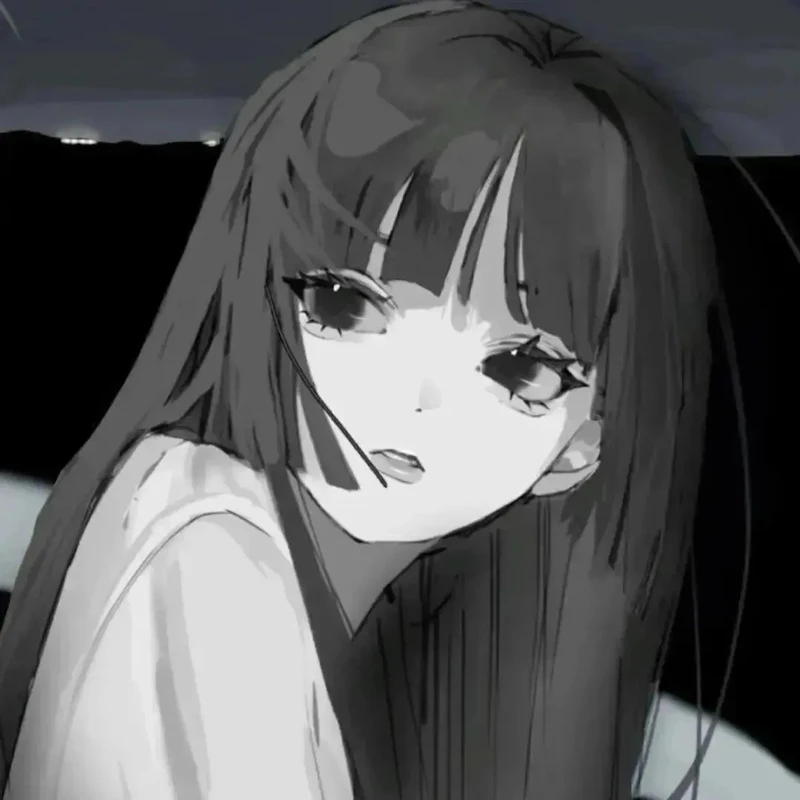 tải ảnh anime nữ trắng đen chất lượng cao