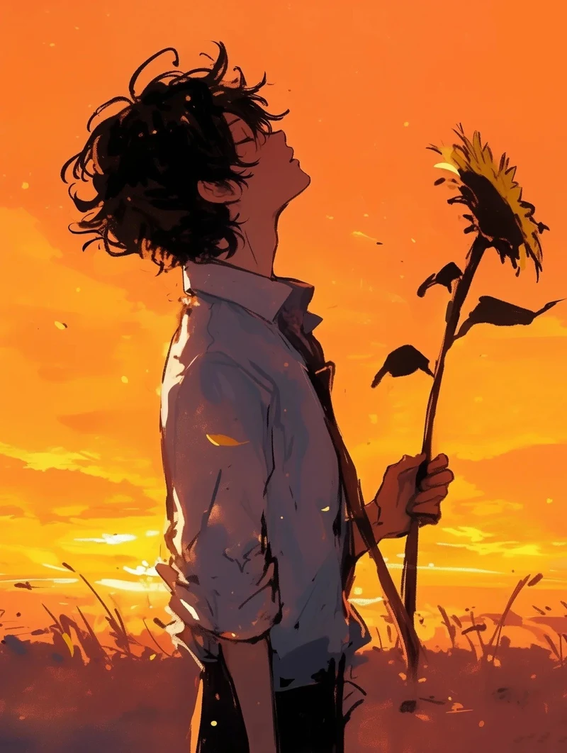 tải ảnh hoa hướng dương anime miễn phí
