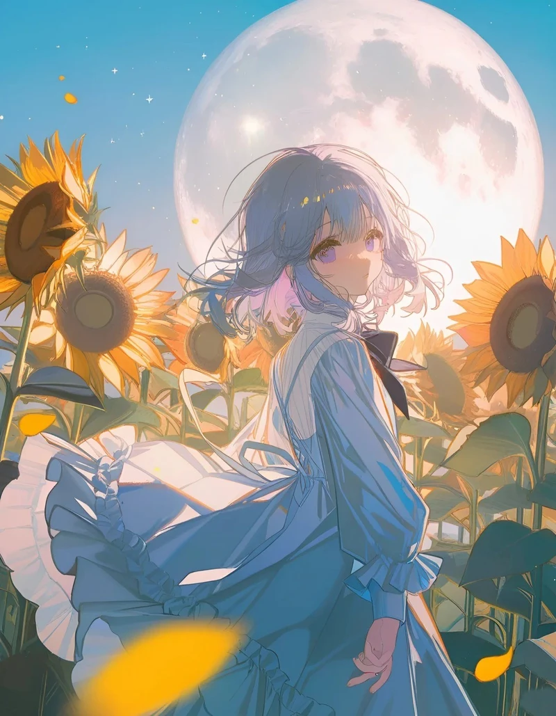 vẻ đẹp ảnh hoa hướng dương anime