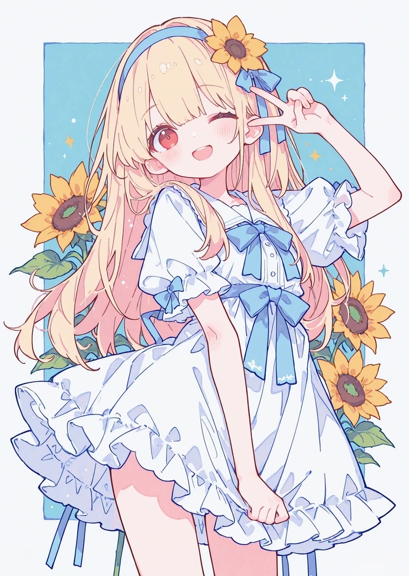 xem ảnh hoa hướng dương anime sắc nét