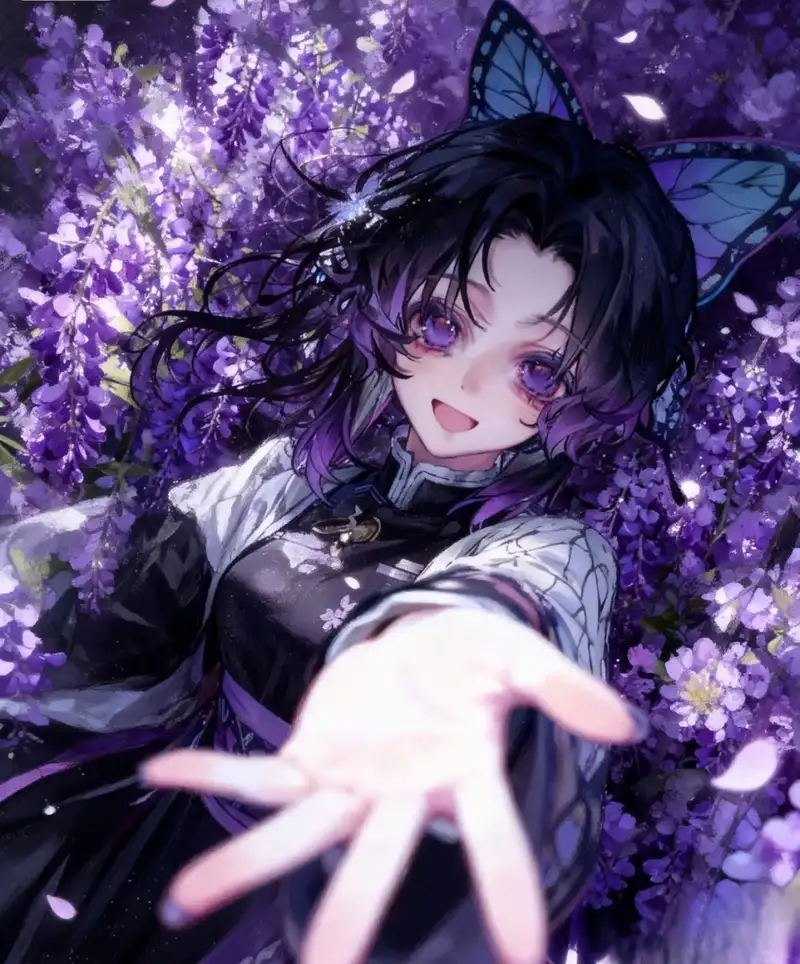 ảnh anime màu tím ánh sáng huyền bí