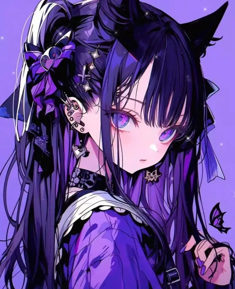 ảnh anime màu tím chất lượng cao 4k