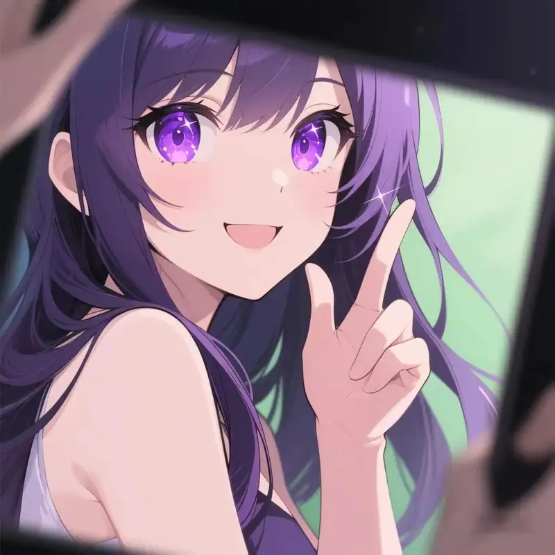 ảnh anime màu tím dễ thương cho nữ