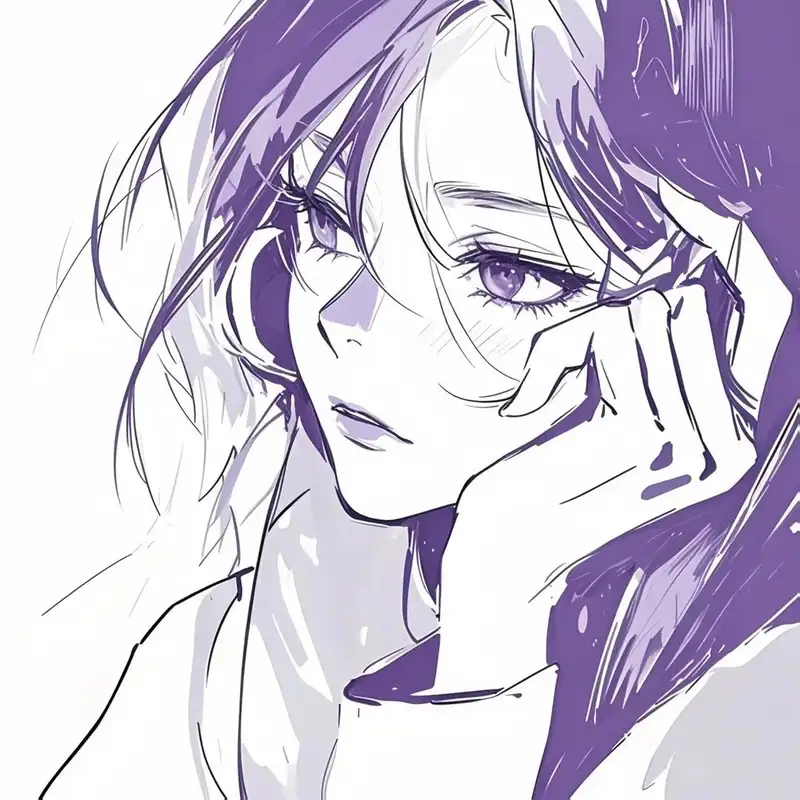 ảnh anime màu tím nền máy tính 4k