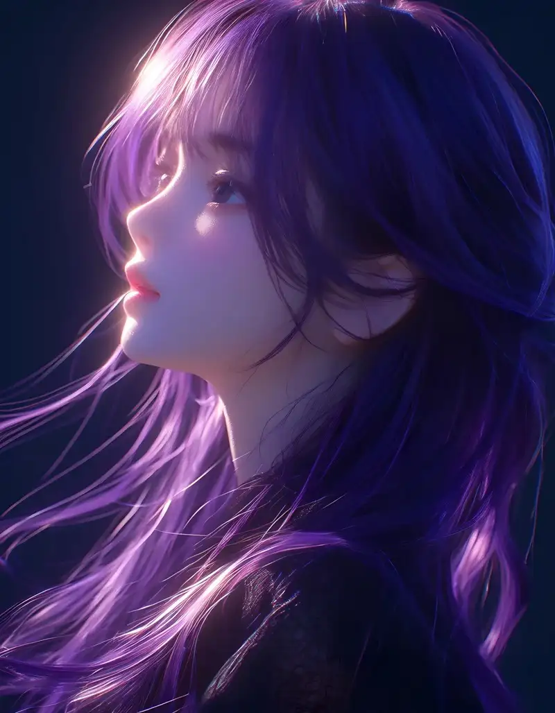 ảnh anime màu tím nhân vật anime đẹp