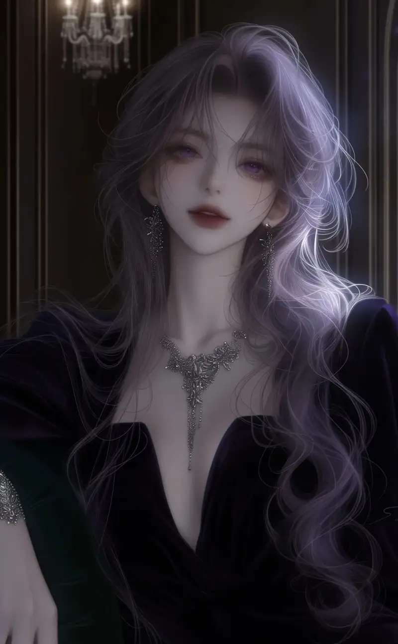 ảnh anime màu tím phong cách cổ trang