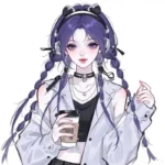 ảnh anime màu tím phong cách dark