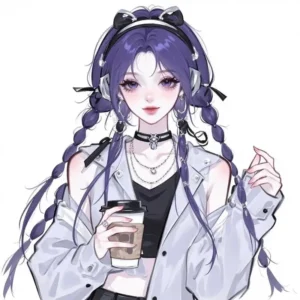 ảnh anime màu tím phong cách dark