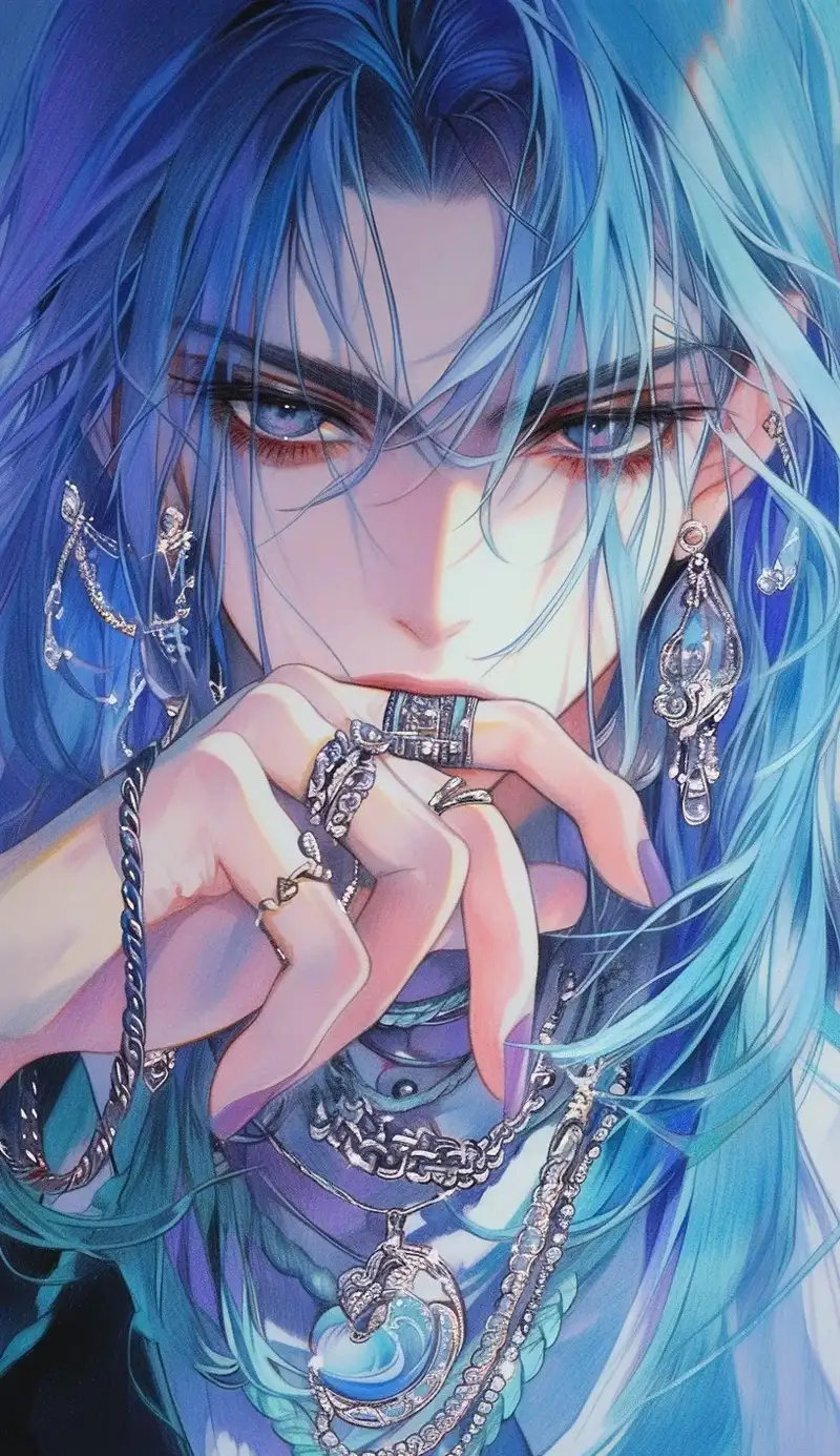 ảnh anime màu xanh dương chất lượng cao
