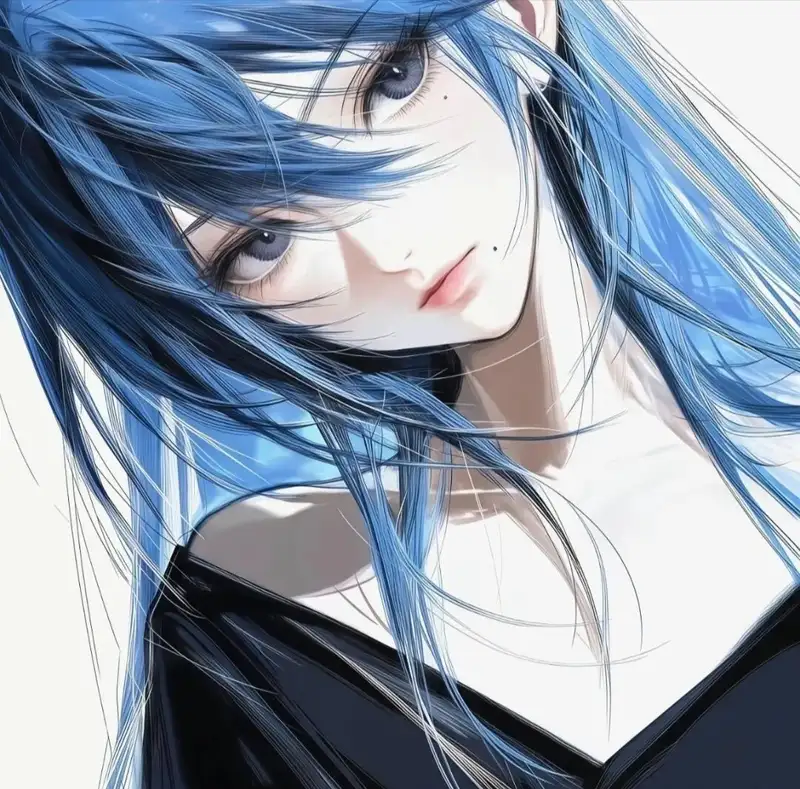 ảnh anime màu xanh dương cho điện thoại
