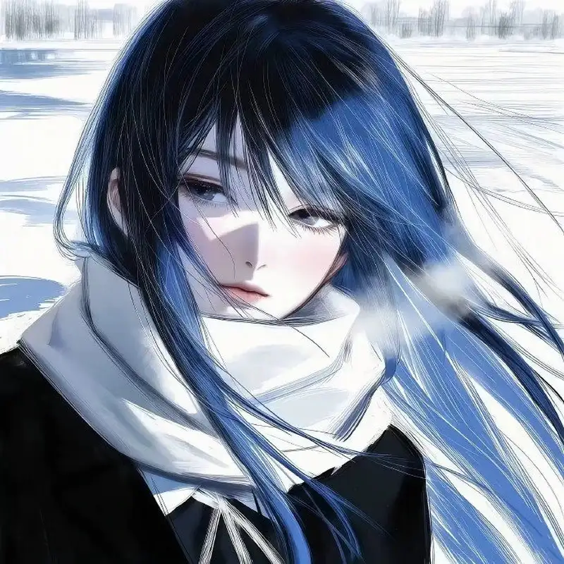 ảnh anime màu xanh dương cực đẹp
