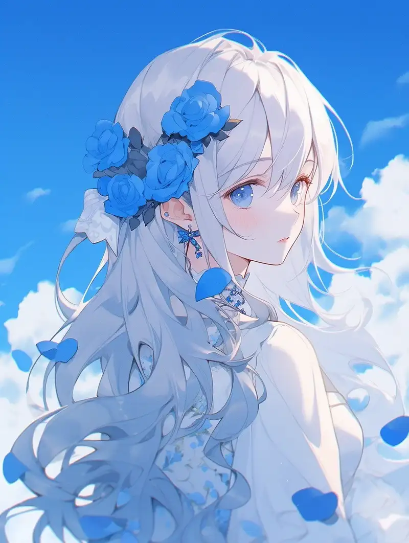 ảnh anime màu xanh dương dễ thương nhất