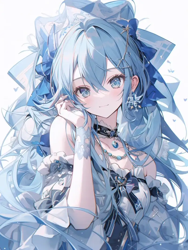ảnh anime màu xanh dương nghệ thuật