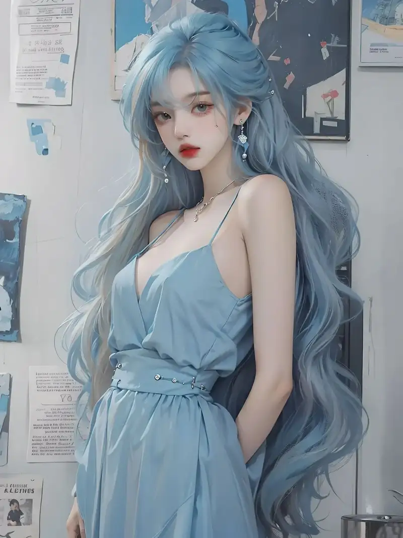 ảnh anime màu xanh dương phong cách anime