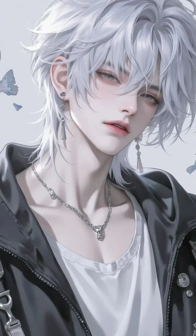 ảnh anime nam tóc trắng chất lượng cao