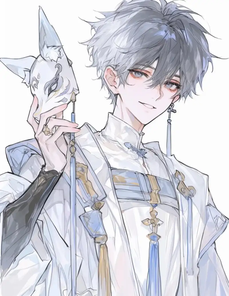 ảnh anime nam tóc trắng cực ngầu