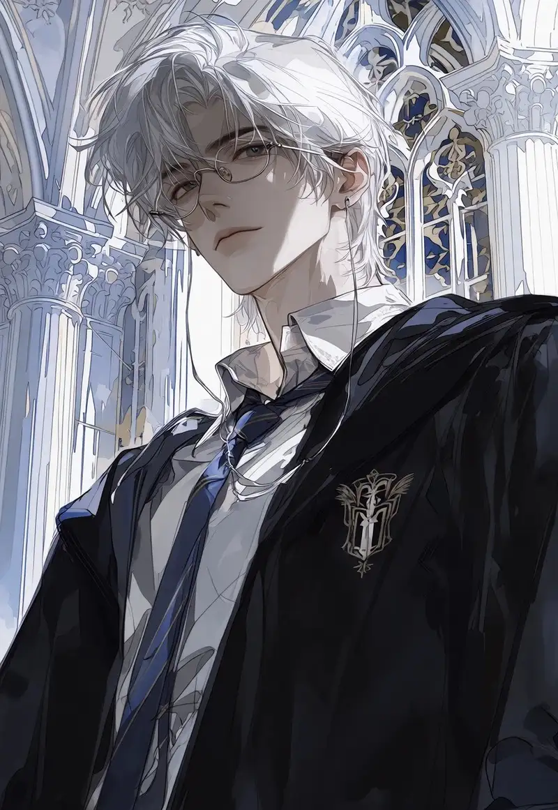 ảnh anime nam tóc trắng đẹp lạnh lùng