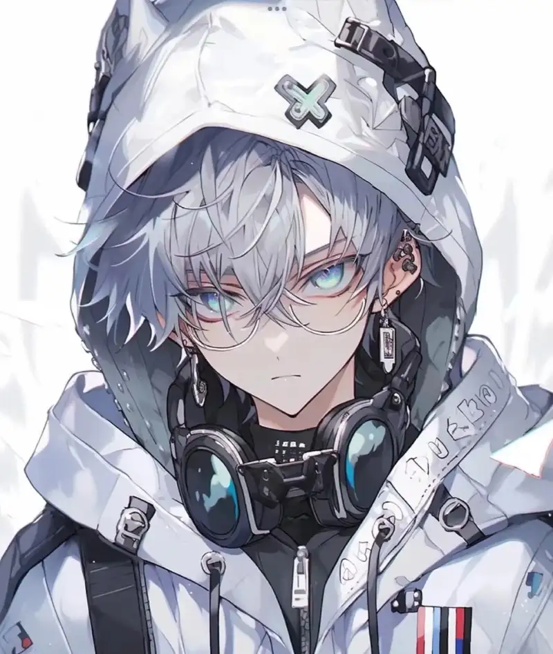 ảnh anime nam tóc trắng ngầu lạnh