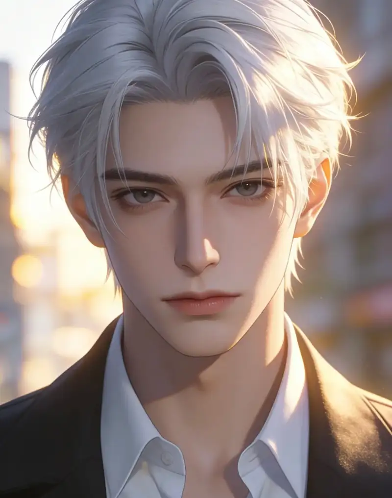 ảnh anime nam tóc trắng phong cách bí ẩn