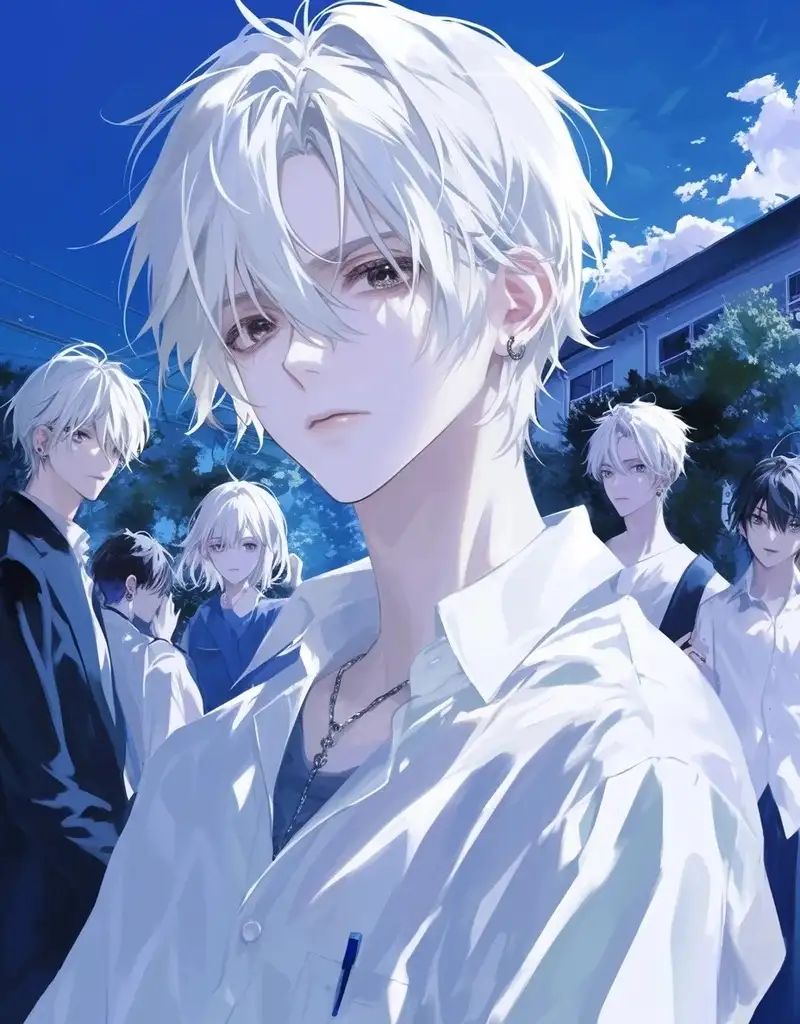 ảnh anime nam tóc trắng phong cách ngầu