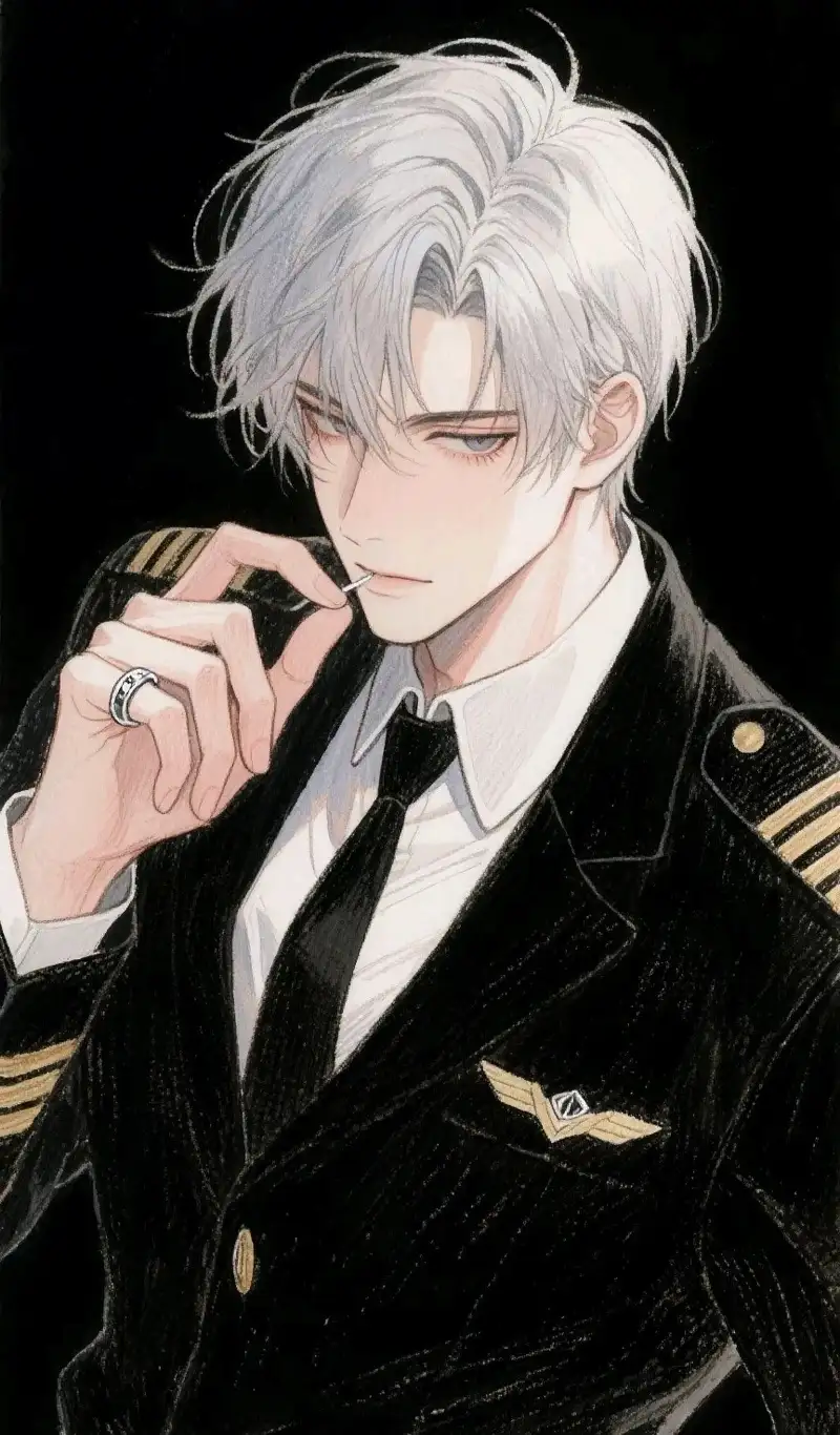 ảnh anime nam tóc trắng sắc nét