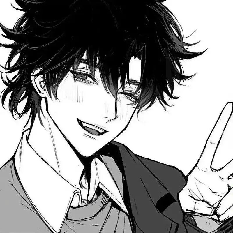 ảnh anime nam trắng đen cá tính
