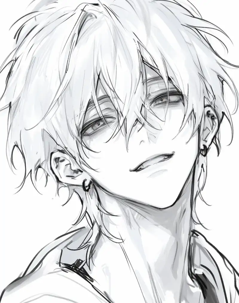 ảnh anime nam trắng đen chất lượng cao