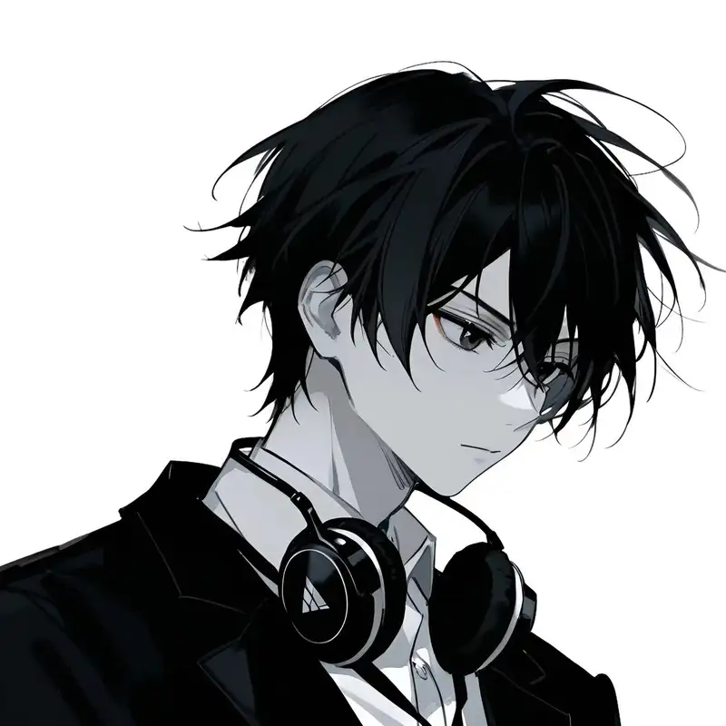 ảnh anime nam trắng đen cool ngầu
