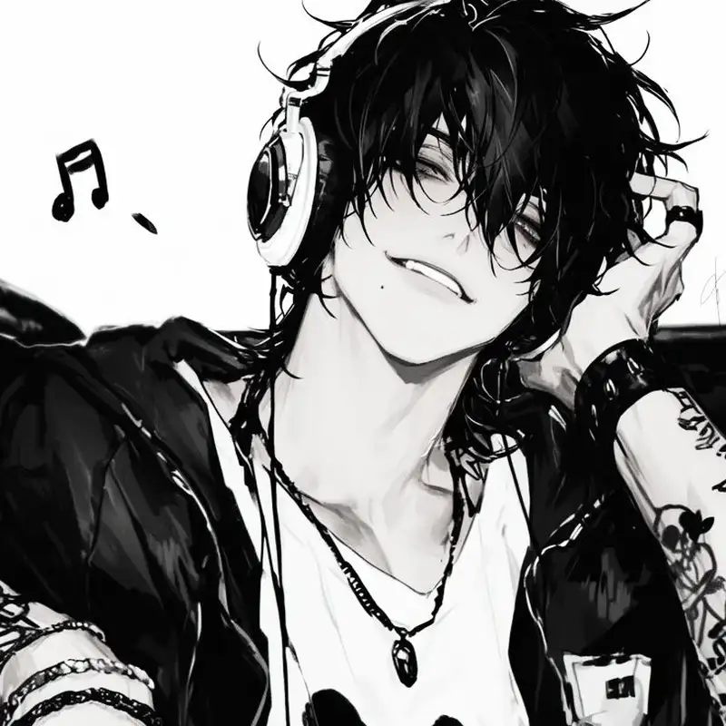 ảnh anime nam trắng đen đầy cảm xúc