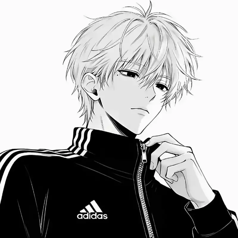 ảnh anime nam trắng đen phong cách bí ẩn