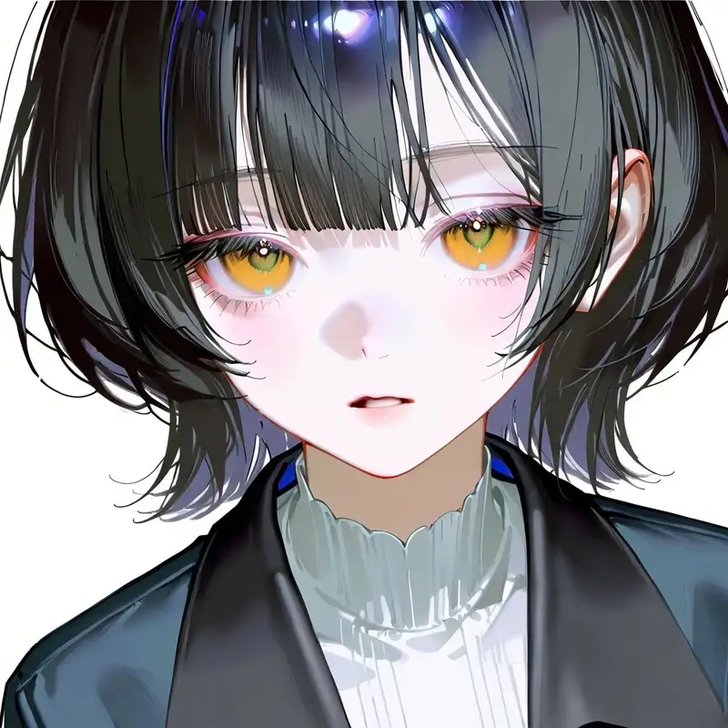 ảnh anime nữ tóc ngắn ánh mắt buồn
