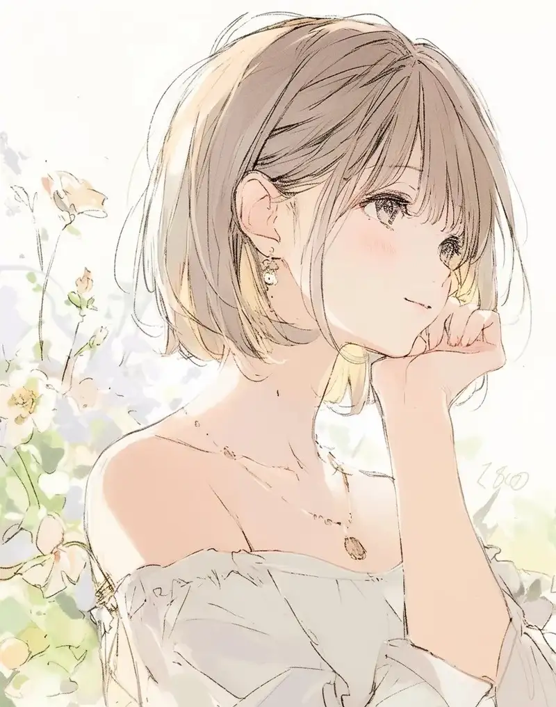 ảnh anime nữ tóc ngắn full HD