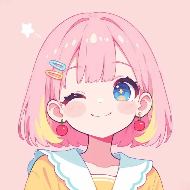 ảnh anime nữ tóc ngắn màu sắc nổi bật