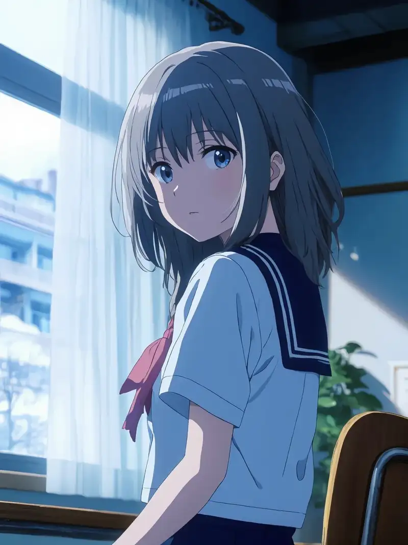 ảnh anime nữ tóc ngắn tóc trắng