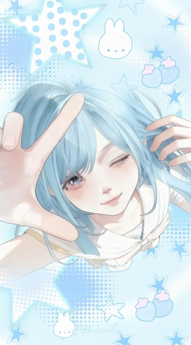 ảnh anime xanh dương màu anime