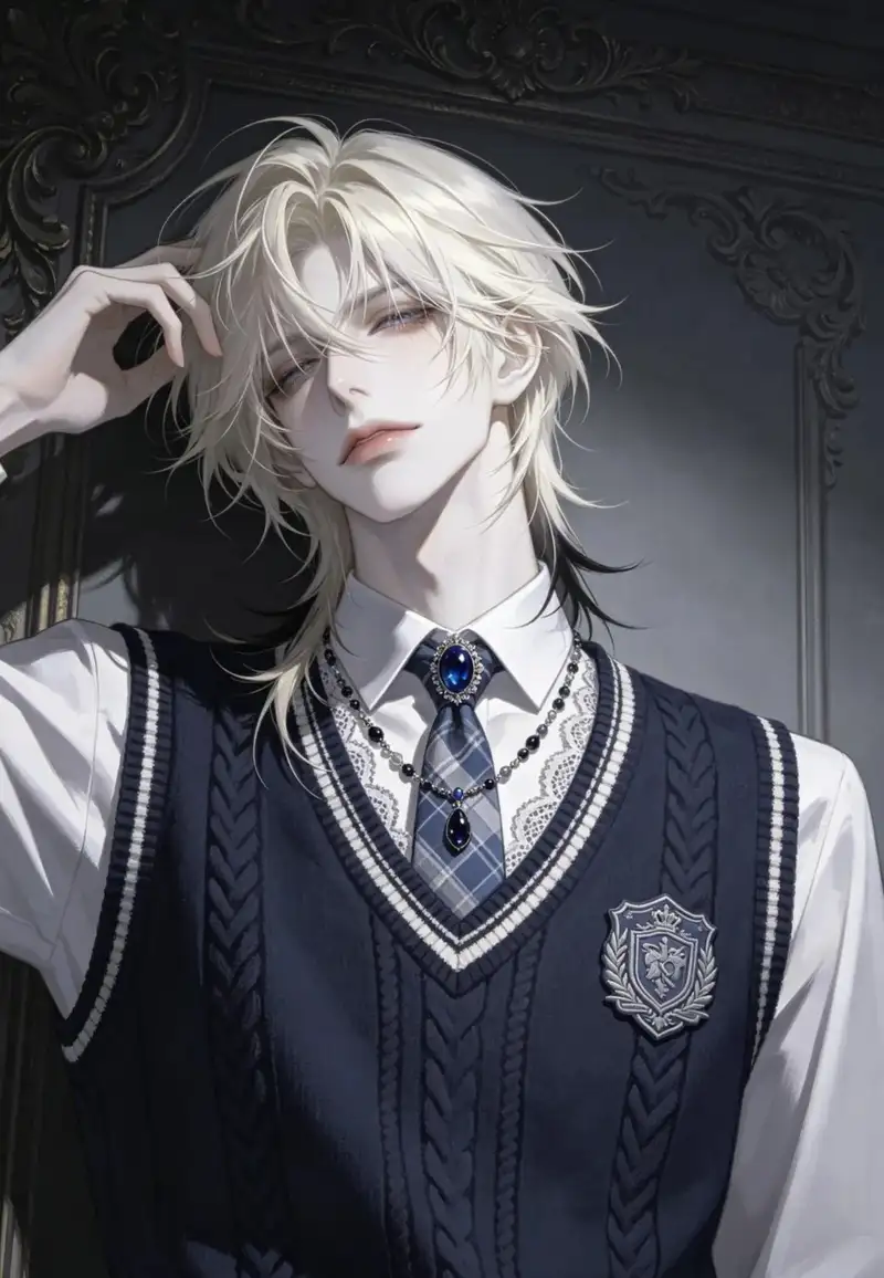 ảnh đẹp anime nam tóc trắng