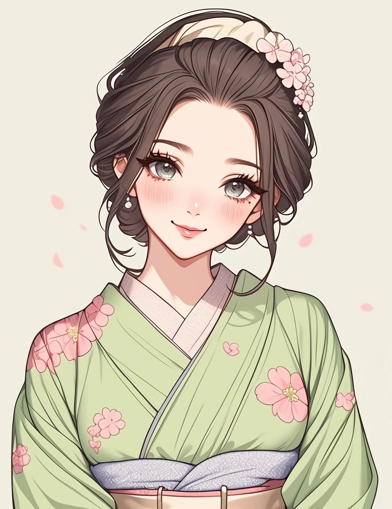ảnh đẹp hình ảnh anime nữ mặc kimono