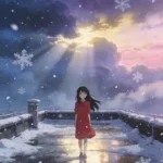 ảnh tuyết rơi anime dưới trời đêm