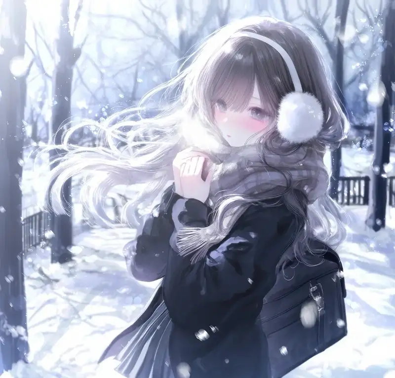 ảnh tuyết rơi anime không gian mùa đông