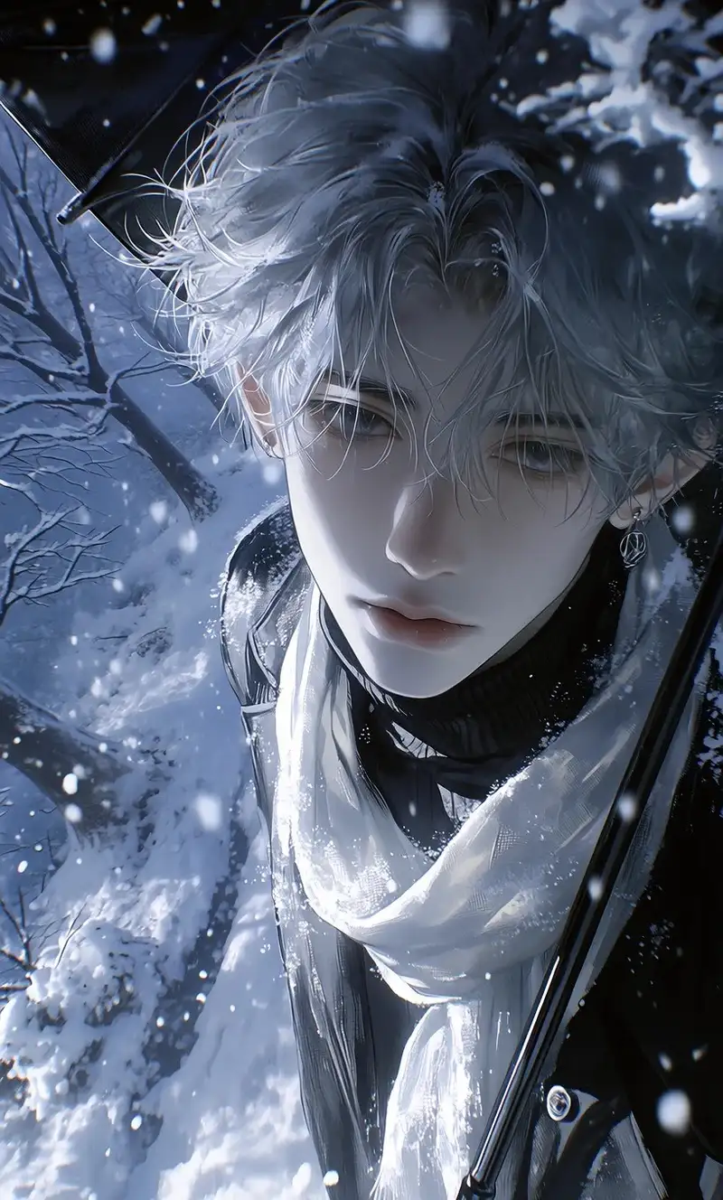 ảnh tuyết rơi anime làm hình nền 4K