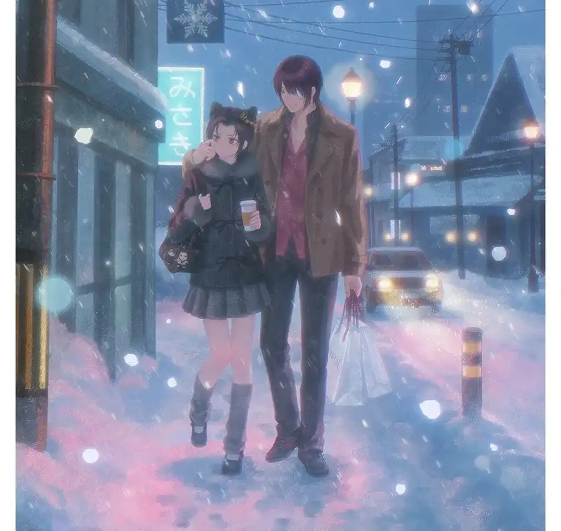 ảnh tuyết rơi anime mùa đông lãng mạn