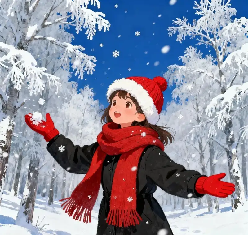 anime ảnh tuyết rơi mùa đông đẹp