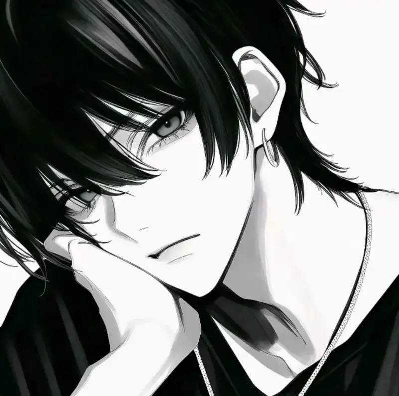 anime nam trắng đen ảnh đẹp