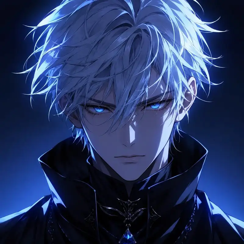 avatar ảnh anime nam tóc trắng