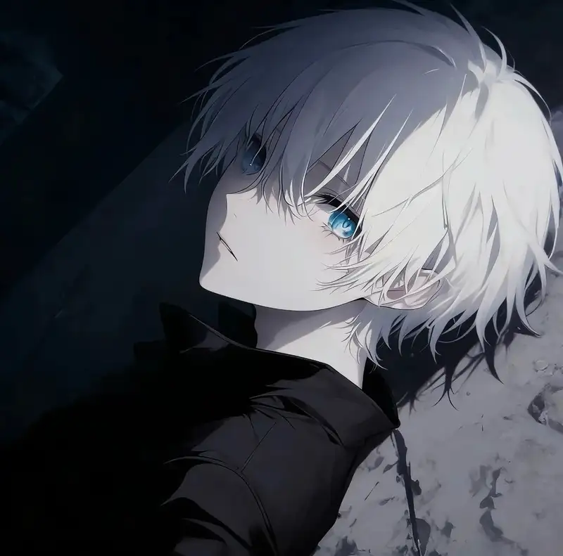 cute ảnh anime nam tóc trắng